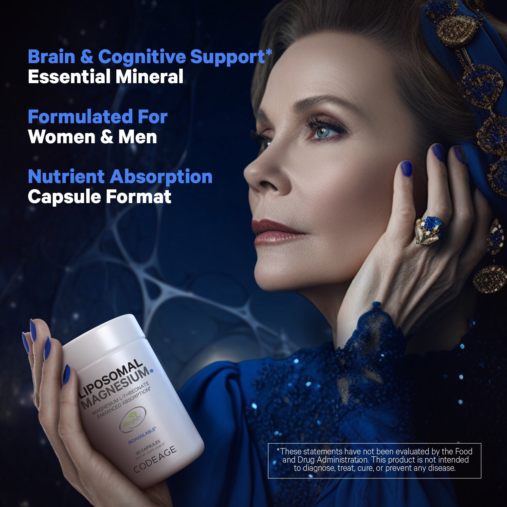 Liposomal Magnesium L-Threonate - 90 Capsules (30 Servings)  | GNC